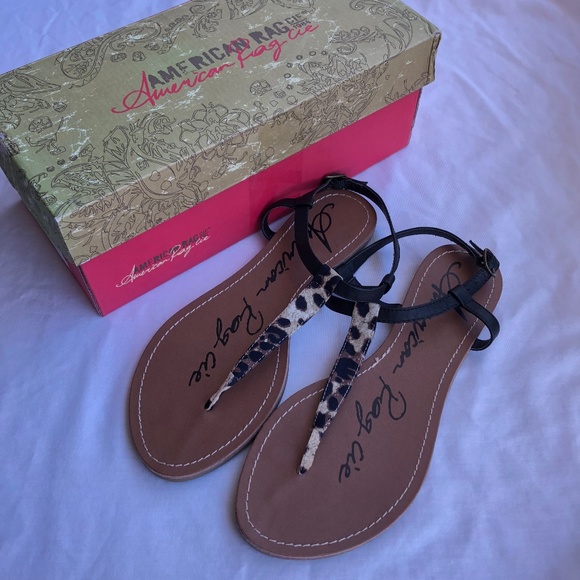 American Rag Shoes - American Rag Leopard T-strap Sandals, NIB, 8.5
